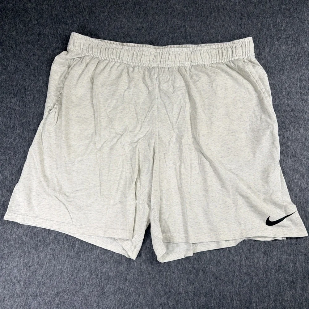 Nike Shorts Mens XXL Grey Dry Knit CJ2044 Training Standard Fit No Drawstring